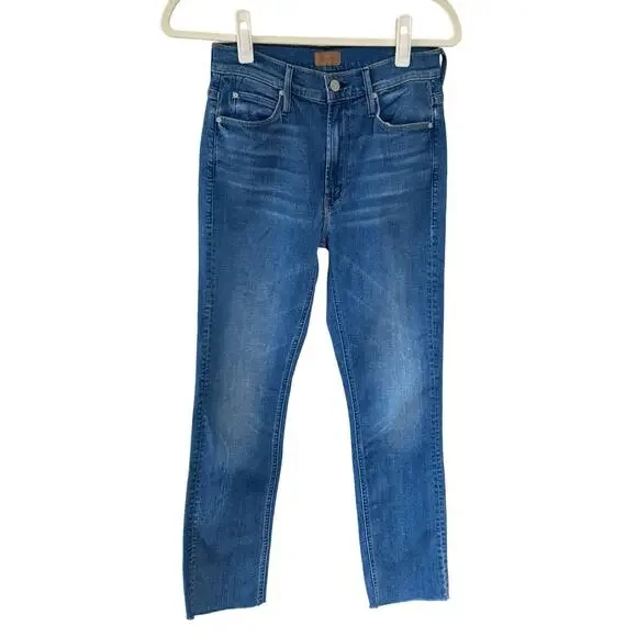Mother Jeans The Mid Rise Dazzler Ankle Fray Birds Of Paradise 26 Stretchy Denim - Picture 3 of 9
